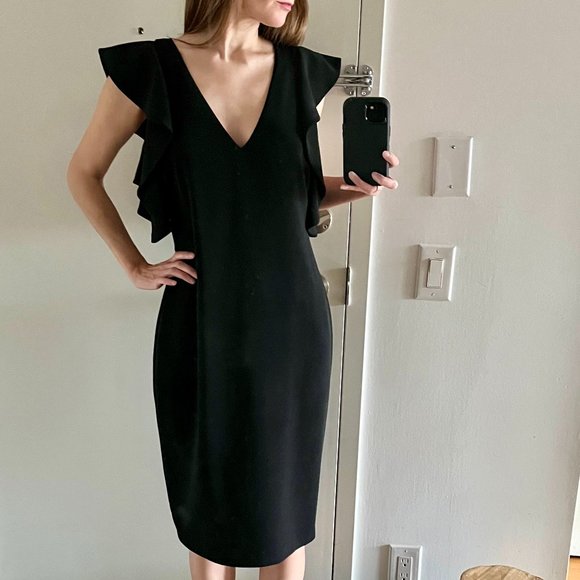 Formal Black Mid-Length Dress Size 8 - Picture 1 of 9